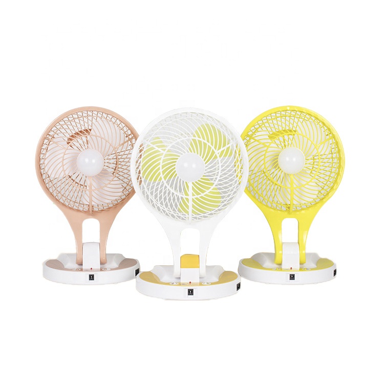 2022 Rechargeable Electric Handheld Adjustable DC Motor Desk Mini Portable Battery Handy Usb Table Fan With Lamp