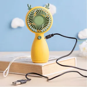 Rechargeable Small Personal Cute Rabbit Ears Handheld Portable Air Cooler Mini Fan USB Charging Summer Cooling Conditioner