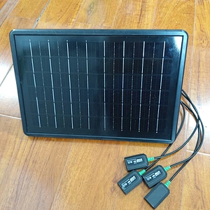 Solar emergency energy storage lighting system 12000mAh battery 9V 15W solar panel with 2pcs bulb and 2pcs 5-in-1 charging cable