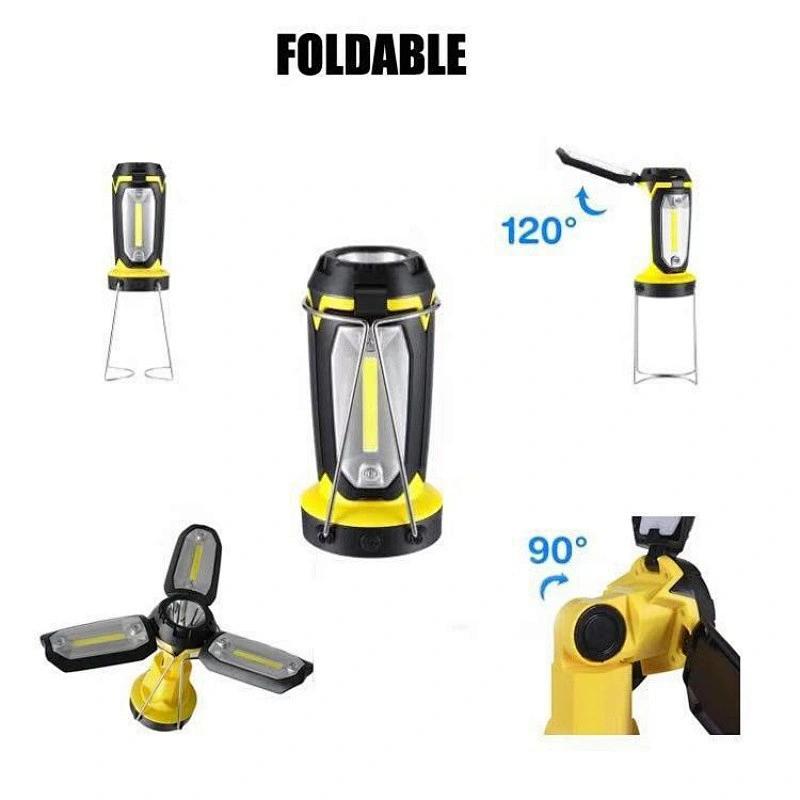 Super Bright COB Working Lamp Portable LED Collapsible Battery Operated Camping Lantern