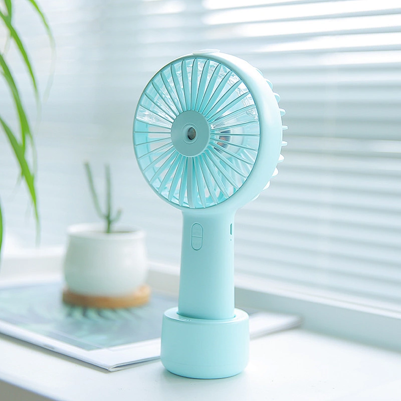 20ml Water Tank Rechargeable USB Battery Operated Spray Water Hand held 3 Speeds Strong Wind Mini Humidifier Misting Fan