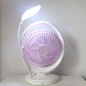Hot sale usb outdoor campinp 8 inch ac dc3 speed adjustable rechargeable emergency fan with light led lithium battery