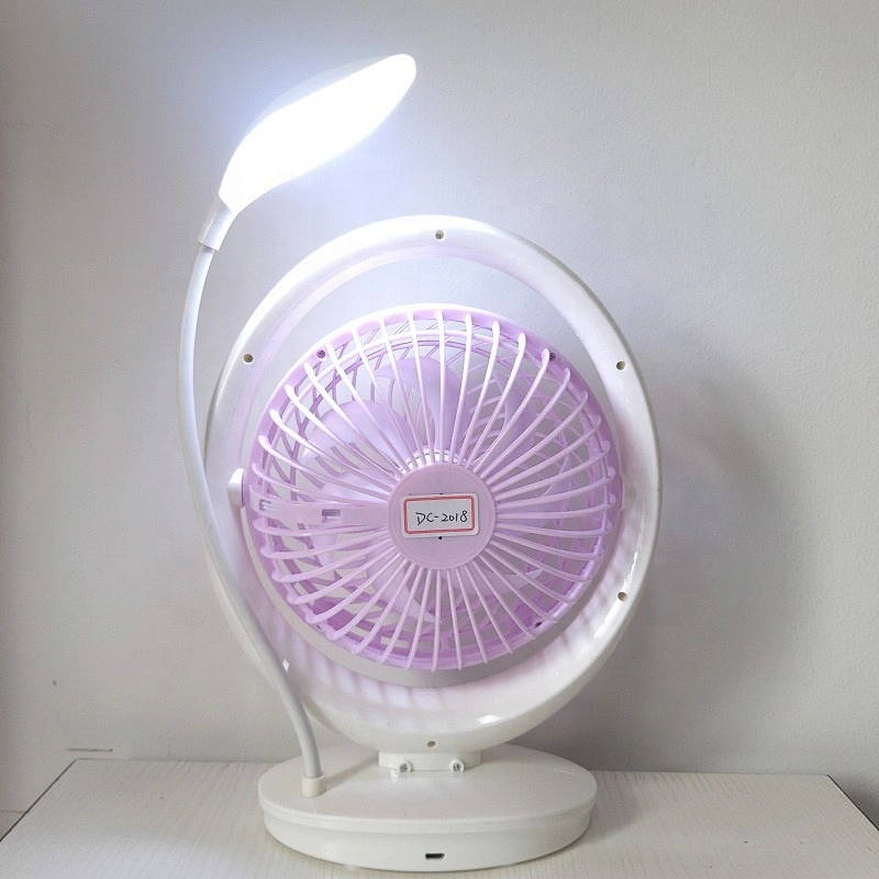 Hot sale usb outdoor campinp 8 inch ac dc3 speed adjustable rechargeable emergency fan with light led lithium battery
