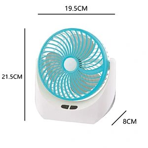 Powerful Rechargeable Table Fan with LED Light