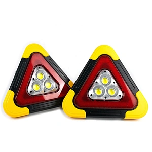 3 COB Red Triangle Warning Stop Sign 30W LED Triangle Roadside Warning Light 1200mAh Car Emergency Safety Warning Light