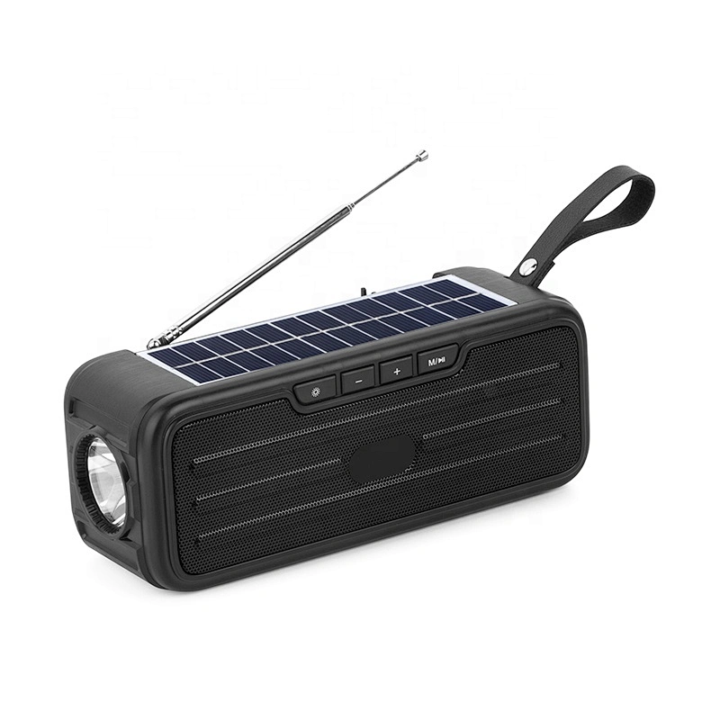 2022 original solar portable waterproof usb music small speaker with 10W multi functional led lamp energy power supply