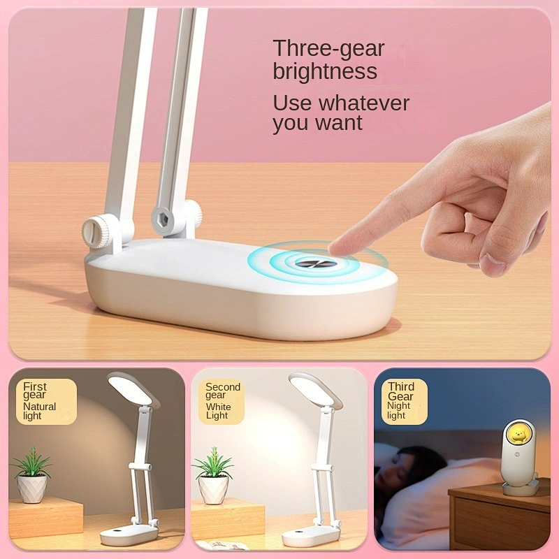 Adjustable foldable Dimming 4000mAh Battery nigh table reading light led Desk Lamp with Type-C charge