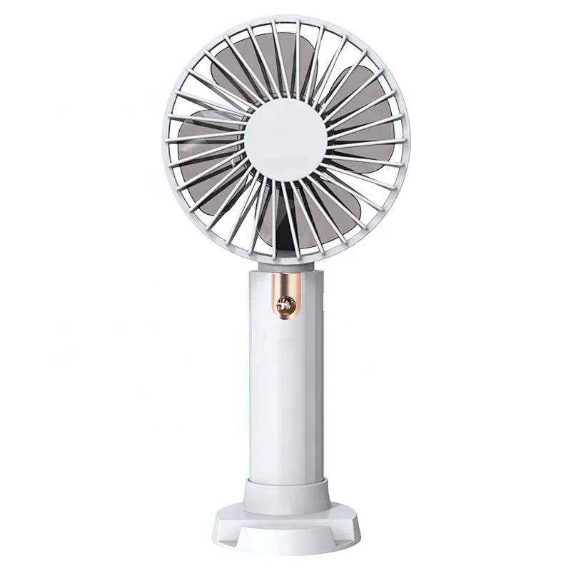 USB Rechargeable 3 Speed 1200mAh Mini Handheld Fan for Outdoor Travel Commute Office Women Men-Green