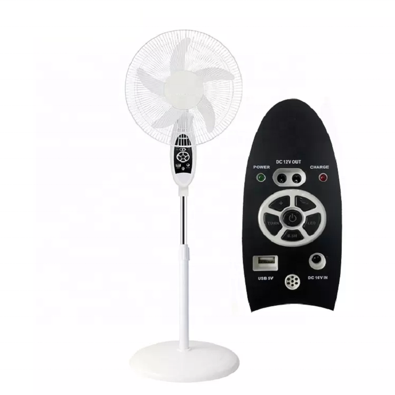 Home Pedestal 18 inch ac dc 12V solar power Rechargeable stand fan with remote control