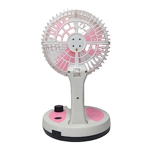 Best portable multifunctional rechargeable fan dc motor table foldaway emergency electric desktop fan with 8 hour working lamp