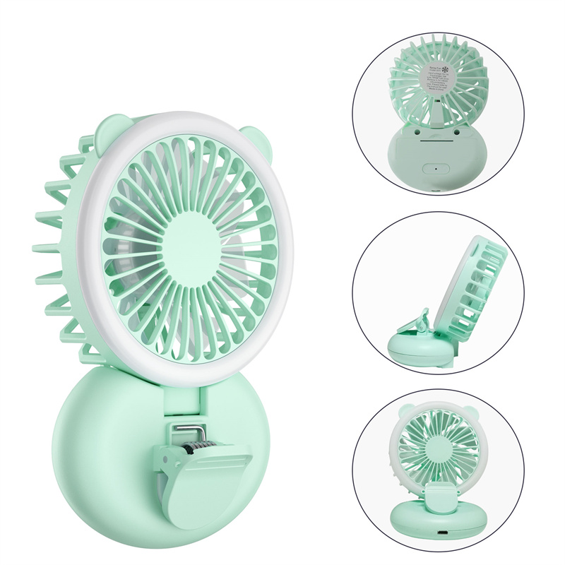 Mini Handheld Personal Fan Battery Rechargeable Desktop Table Handy Fan with LED Summer Outdoor Portable Air Cooling Fan