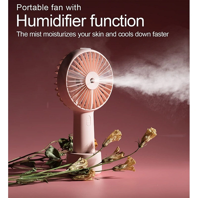 20ml Water Tank USB Rechargeable Handheld Portable Mini Humidifier Misting Fan with water spray