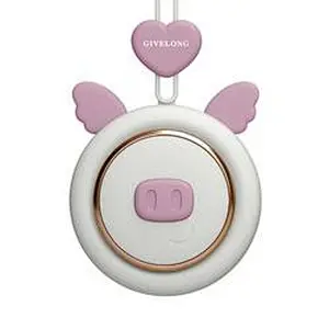 Cartoon Cute Pet Leafless Hanging Neck Fan Usb Charging Lanyard Fan Outdoor Indoor Mini Fan