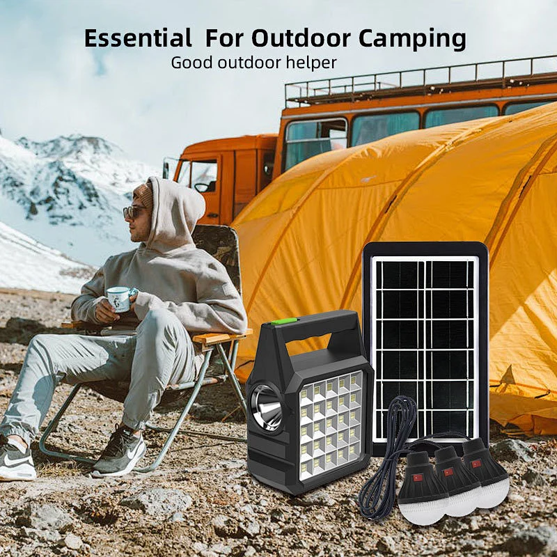 Small Solar Rechargeable Lights With Solar Panel 6V Home Outdoor Camping LED Lamp