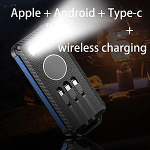 Solar chaiging portable powerbank wireless magnetic ultra thin Apple Android Type C keychain power bank for 10000mah 20000mah