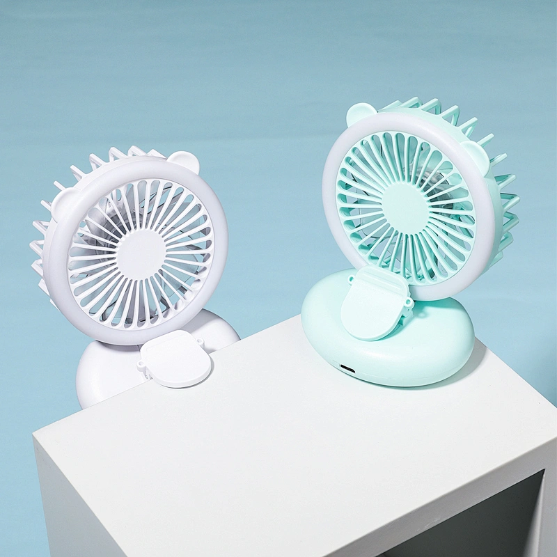 Wholesale Charge Mini Rechargeable Ventiladores Portable Personal Desk Table Hand Held USB Led Small Clip Fan With Light
