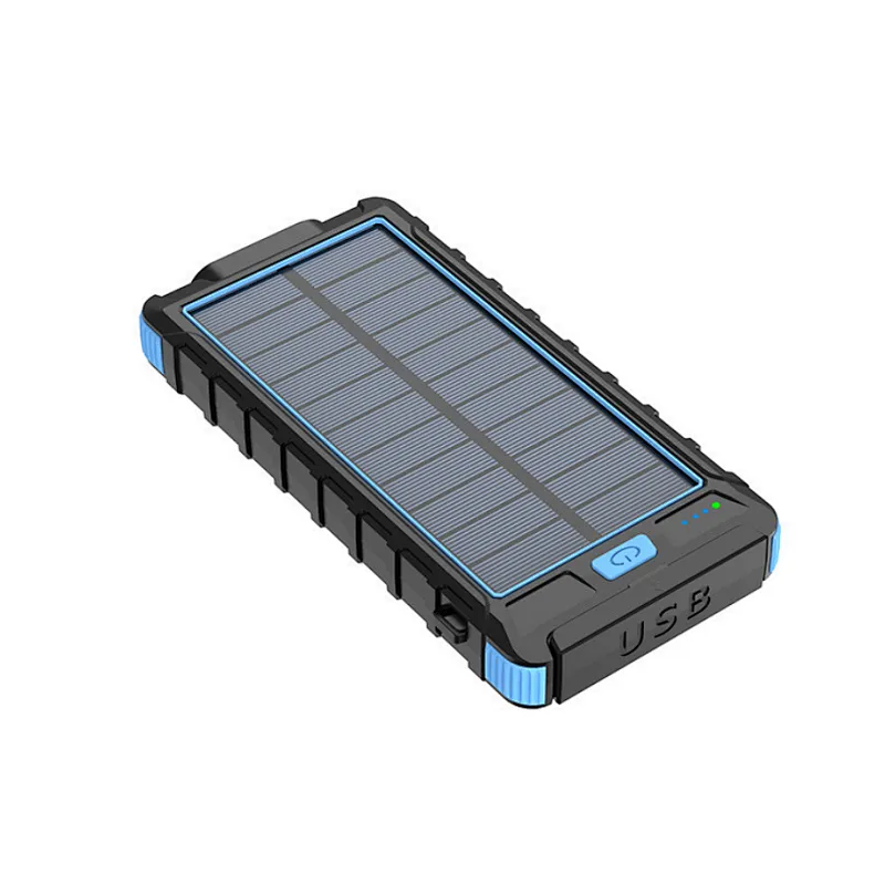 Wholesale cheap high quality  portable small phone outdoor camping solar panel smart power bank fast charger big 10000mah 10000