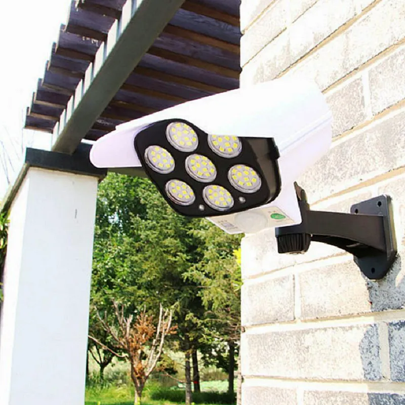 Solar Motion Sensor led wall Light Outdoor Simulation Monitoring Security model Surveillance Cameras Human body induction