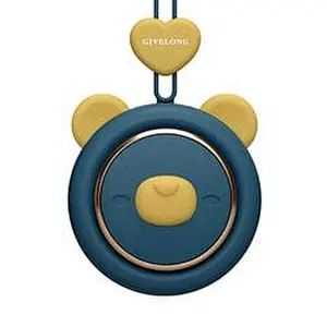 Cartoon Cute Pet Leafless Hanging Neck Fan Usb Charging Lanyard Fan Outdoor Indoor Mini Fan