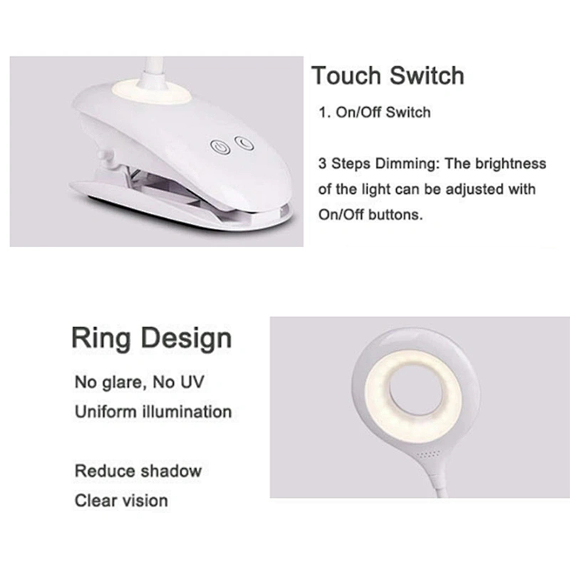 USB eye-caring eye care Eyecare Rechargeable LED Touch 3 Modes Clip Desk Lamp Eye Protection Table Lamp