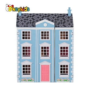 New hottest pink wooden georgian dolls house kits for children W06A420