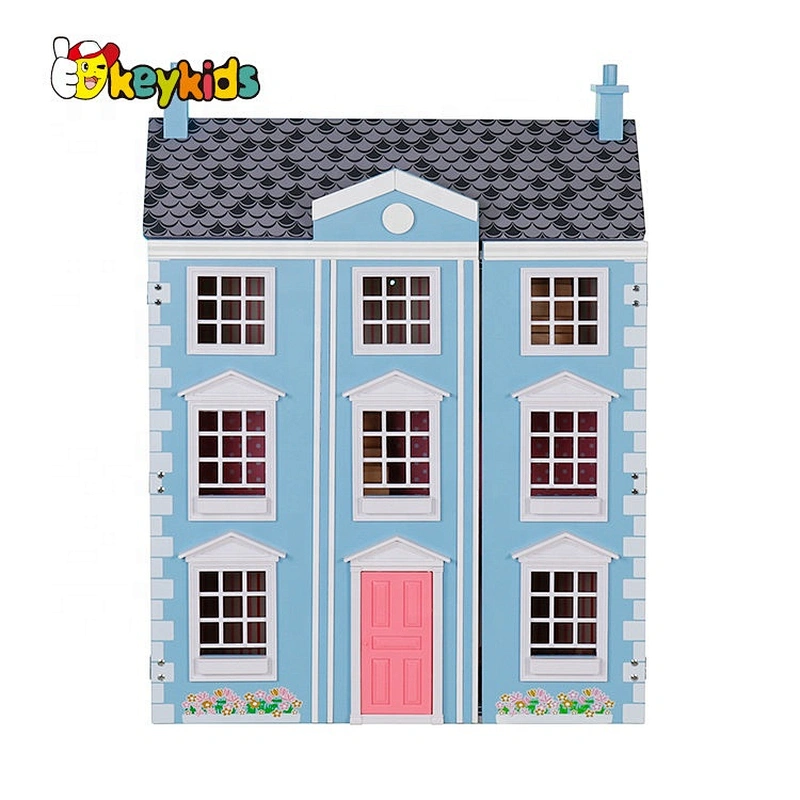 New hottest pink wooden georgian dolls house kits for children W06A420