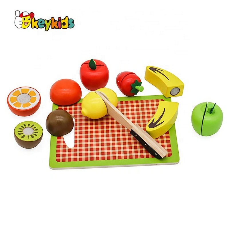 New hottest pretend play wooden cutting fruit set toy for children W10B358