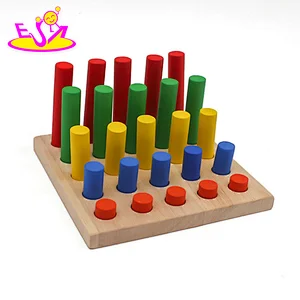 High quality 14 PCS baby teach aid combination wooden montessori toys for 3+ ages W12F033