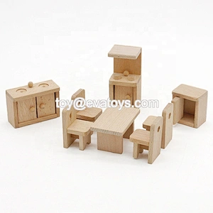 New design living room wooden dollhouse lounge furniture set for children W06B092