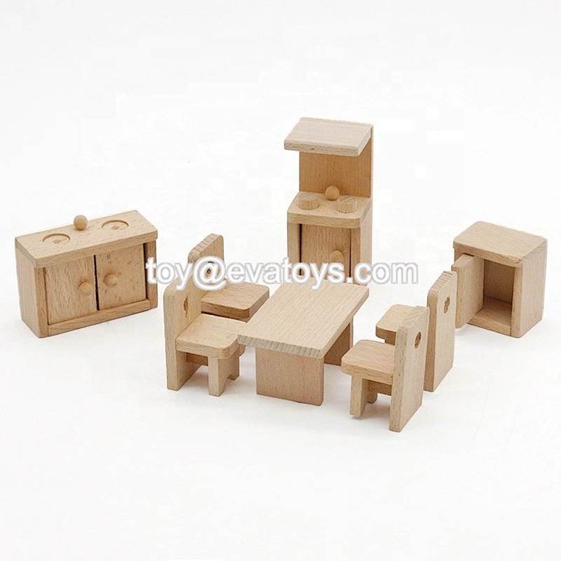 New design living room wooden dollhouse lounge furniture set for children W06B092