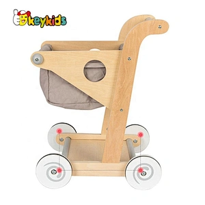 Top sale pretend play wooden toy grocery cart for kids W16E150B