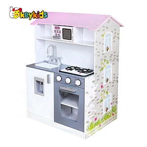 Original Design double sided toy set wooden doll house and kitchen for children W06A374