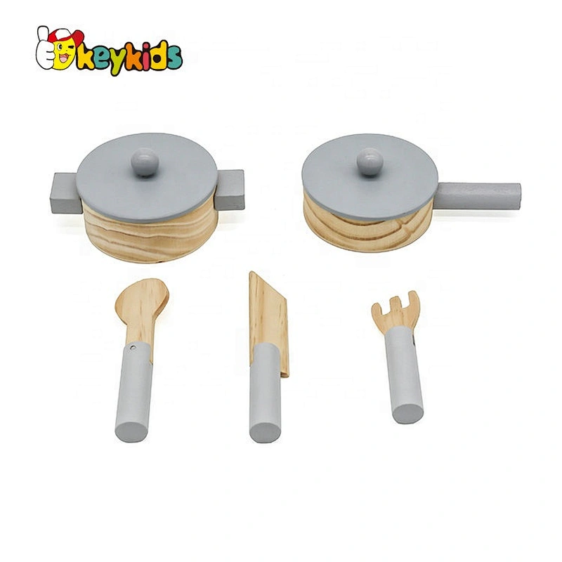 New sale simulation play wooden blue toy kitchen for kids W10C404B