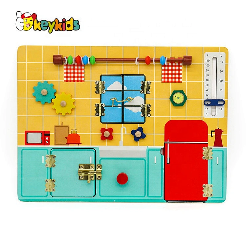 New design activity play wooden baby sensory board for education W12D112