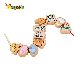 2020 Hot sale educational wooden stringing beads for toddlers W11E158