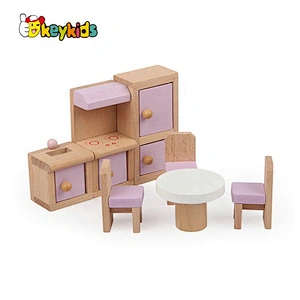 New released children wooden miniature room kits for pretend play W06A388