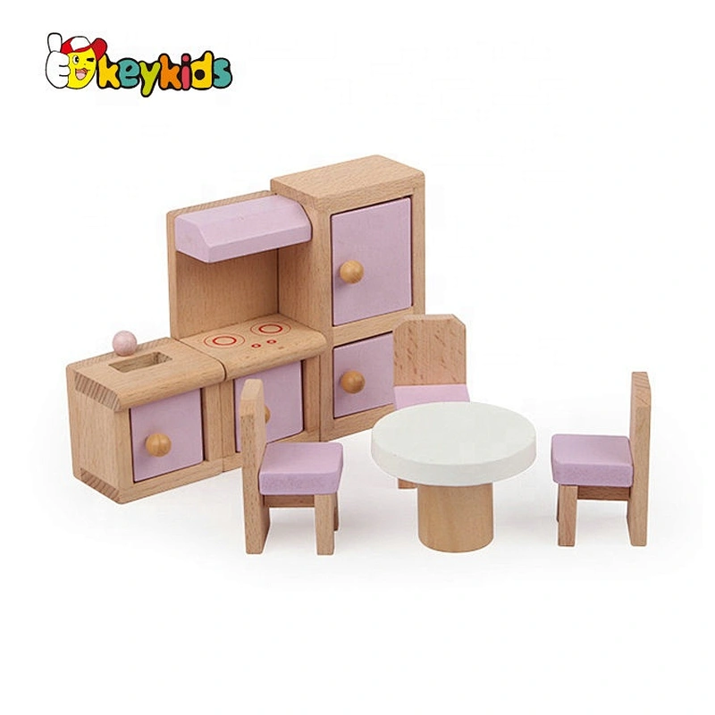 New released children wooden miniature room kits for pretend play W06A388