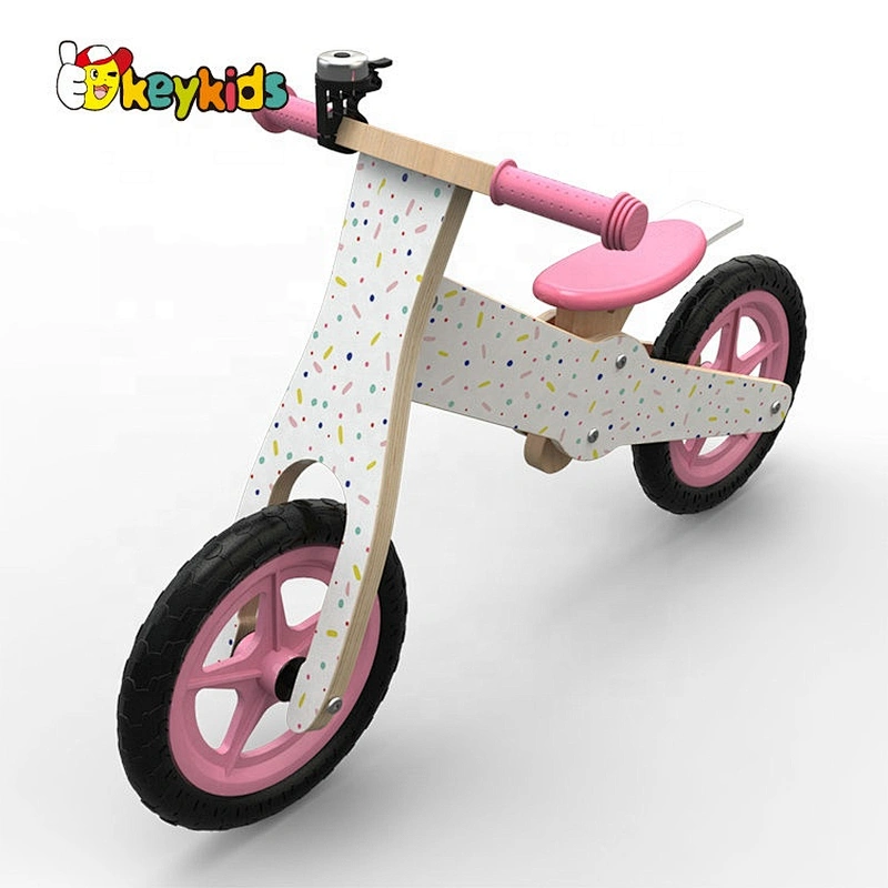 New design pink wooden girls balance bike for wholesale W16C277