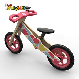 high quality girls pink wooden push bicycle with customize W16C274