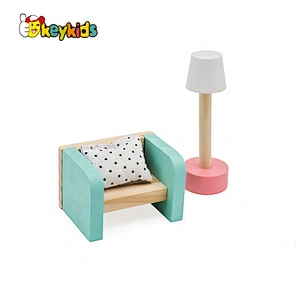 New design living room wooden dollhouse lounge furniture set for children W06B092