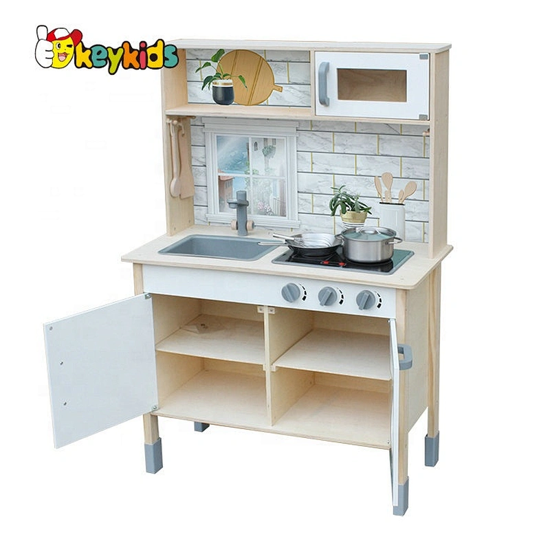 Customize simulation play wood kitchen toy for children W10C396C