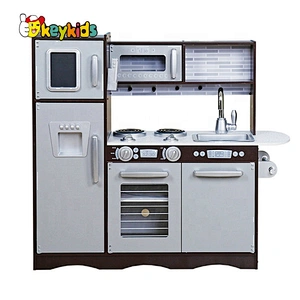 New released brown wooden kids kitchen play set for sale W10C579A