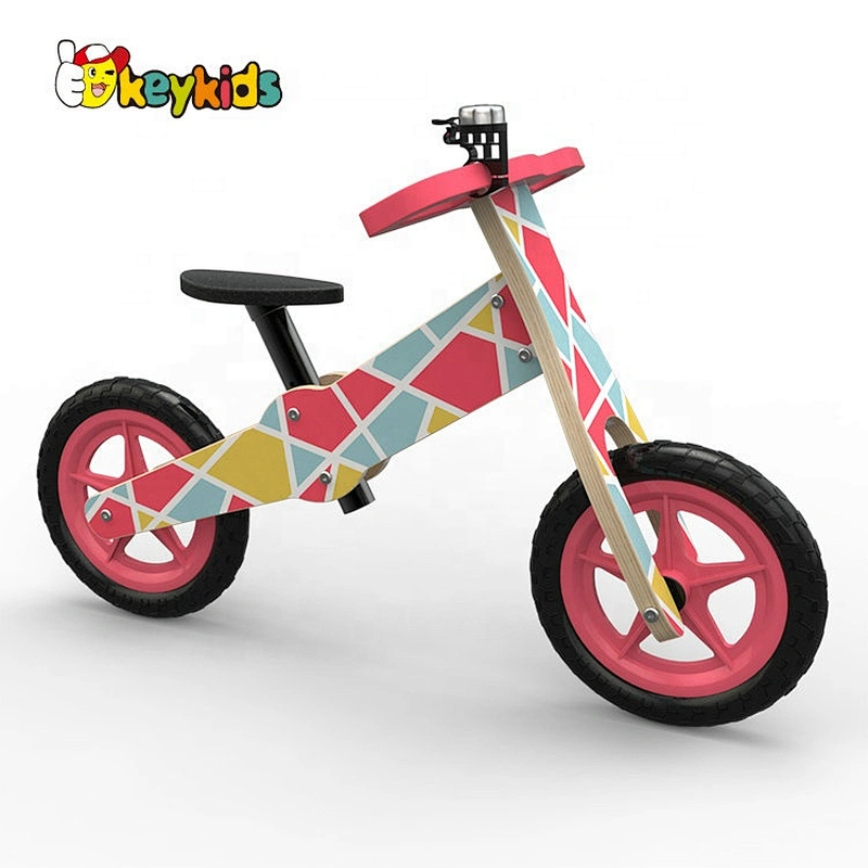 high quality girls pink wooden push bicycle with customize W16C274