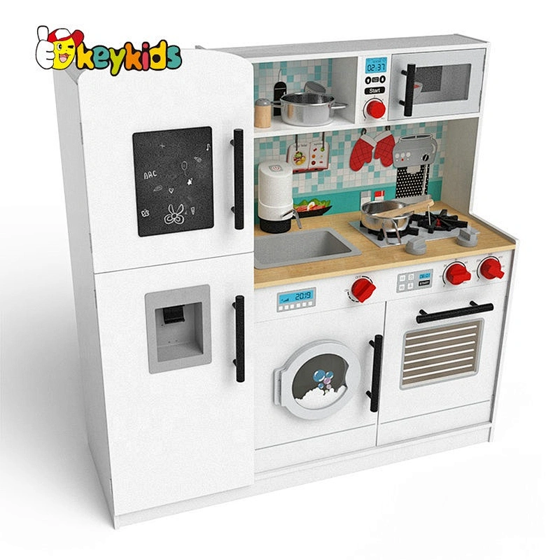 New released white wooden kids kitchen play set for wholesale W10C609