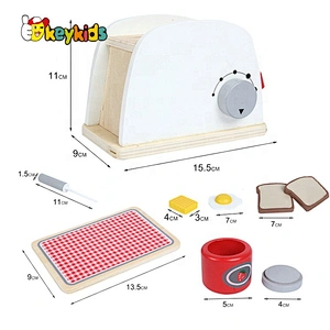 New arrival play toaster set wooden toy food set for kids W10D229