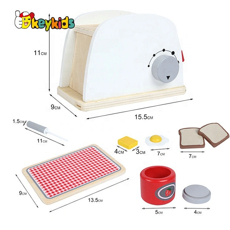 New arrival play toaster set wooden toy food set for kids W10D229