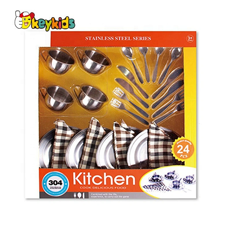 wholesale 21 PCS stainless steel play kitchen pots and pans for children M03A003