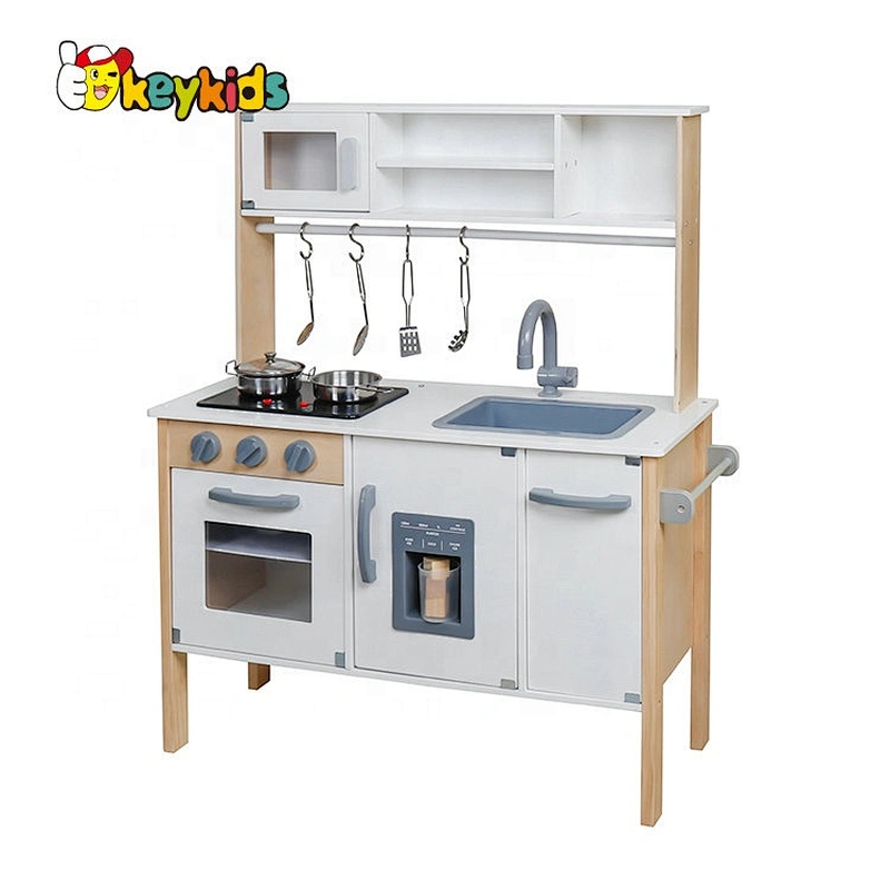 Customize children wooden electric toy kitchen with ice maker W10C552