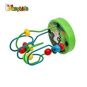 Customize educational wooden baby toy beads on wire W11B265