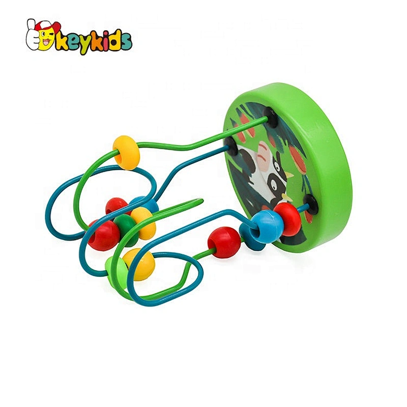 Customize educational wooden baby toy beads on wire W11B265